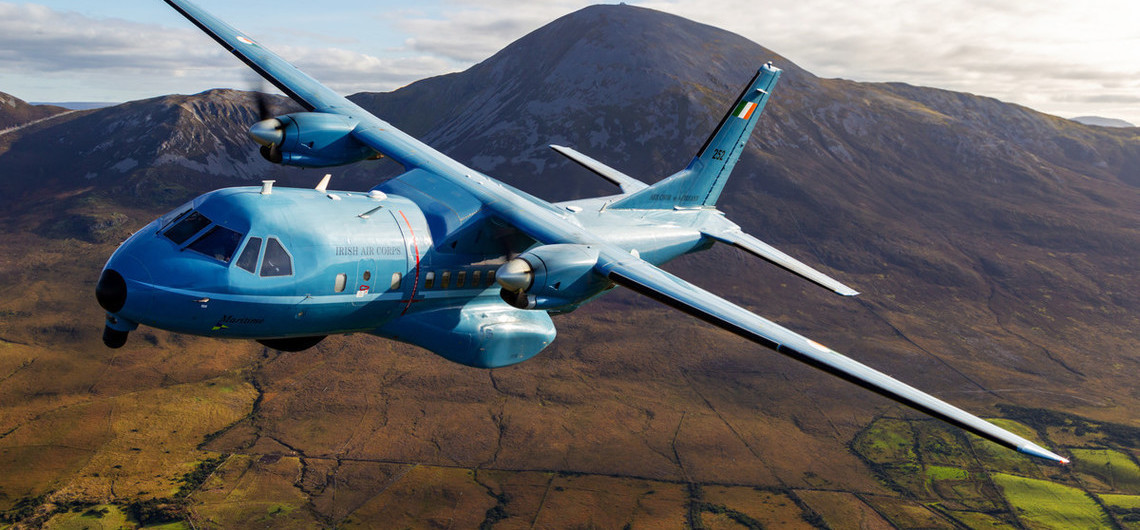 Irish Air Corps CN235 & PC-9 Air-to-Air Irish Air Corps CN235 & PC-9 Air-to-Air